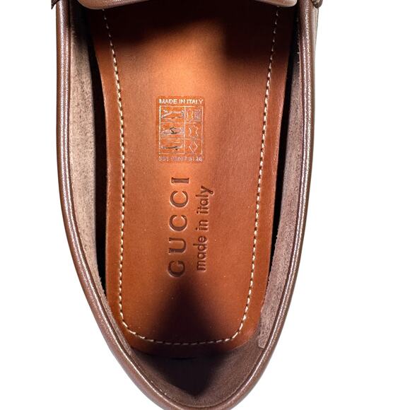 NIB Gucci GG Supreme Canvas & Leather Driver Loafers Brown Size UK9.5 US10 - Picture 7 of 10